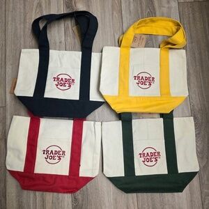 Trader Joe’s Mini Tote 2025 Yellow Navy Red Green Pastel Mint